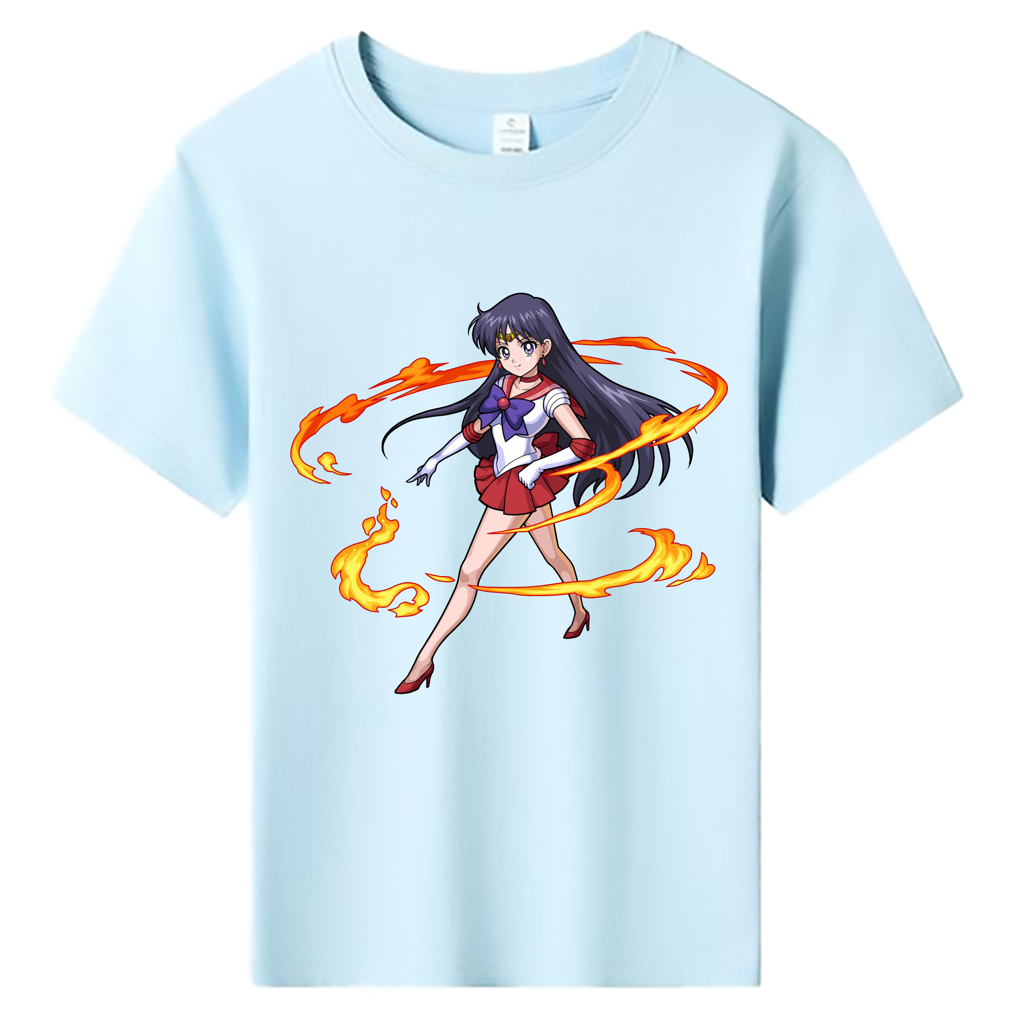 （画像用） 美少女戦士セーラームーン 火野レイ ひの レイ Sailor Moon Hino Rei （セーラーマーズ,Sailor Mars） 綿100％キッズTシャツ（フロントプリント）